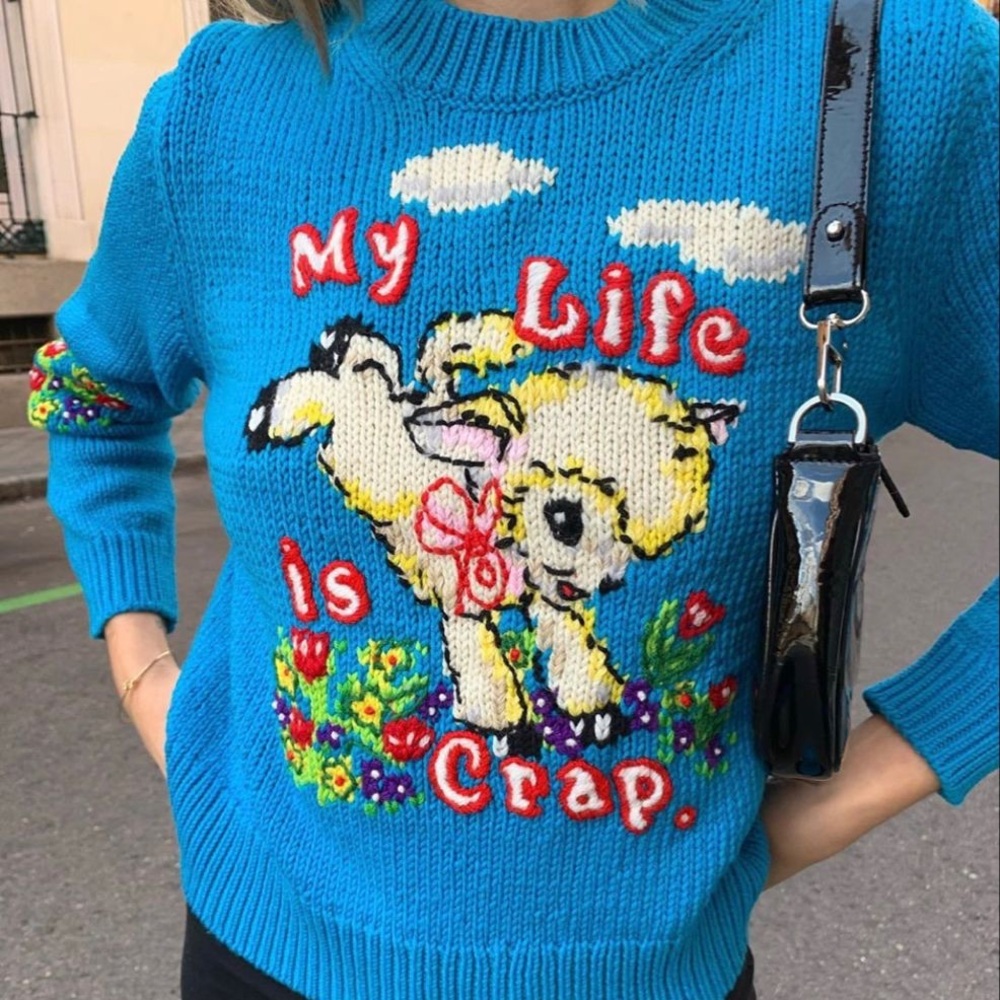Marc Jacobs x Magda Archer my life is crap wool sweater - Picture 3 of 10